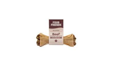 FourFriends Beef rawhide chew bone with goat