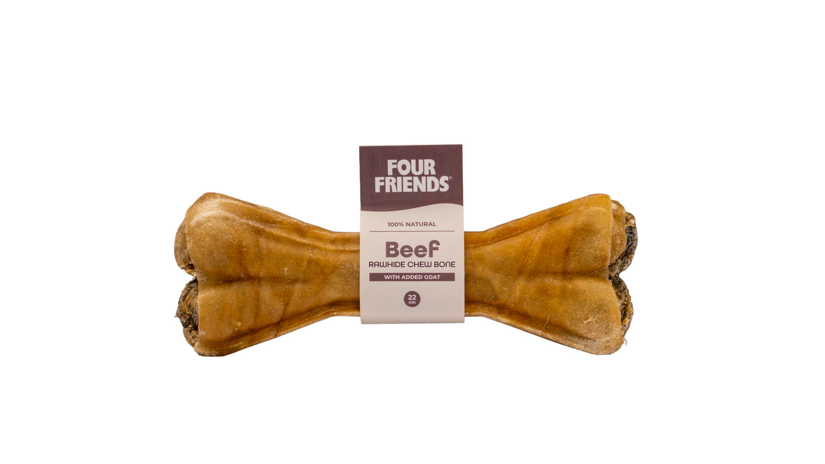 FourFriends Beef rawhide chew bone with goat