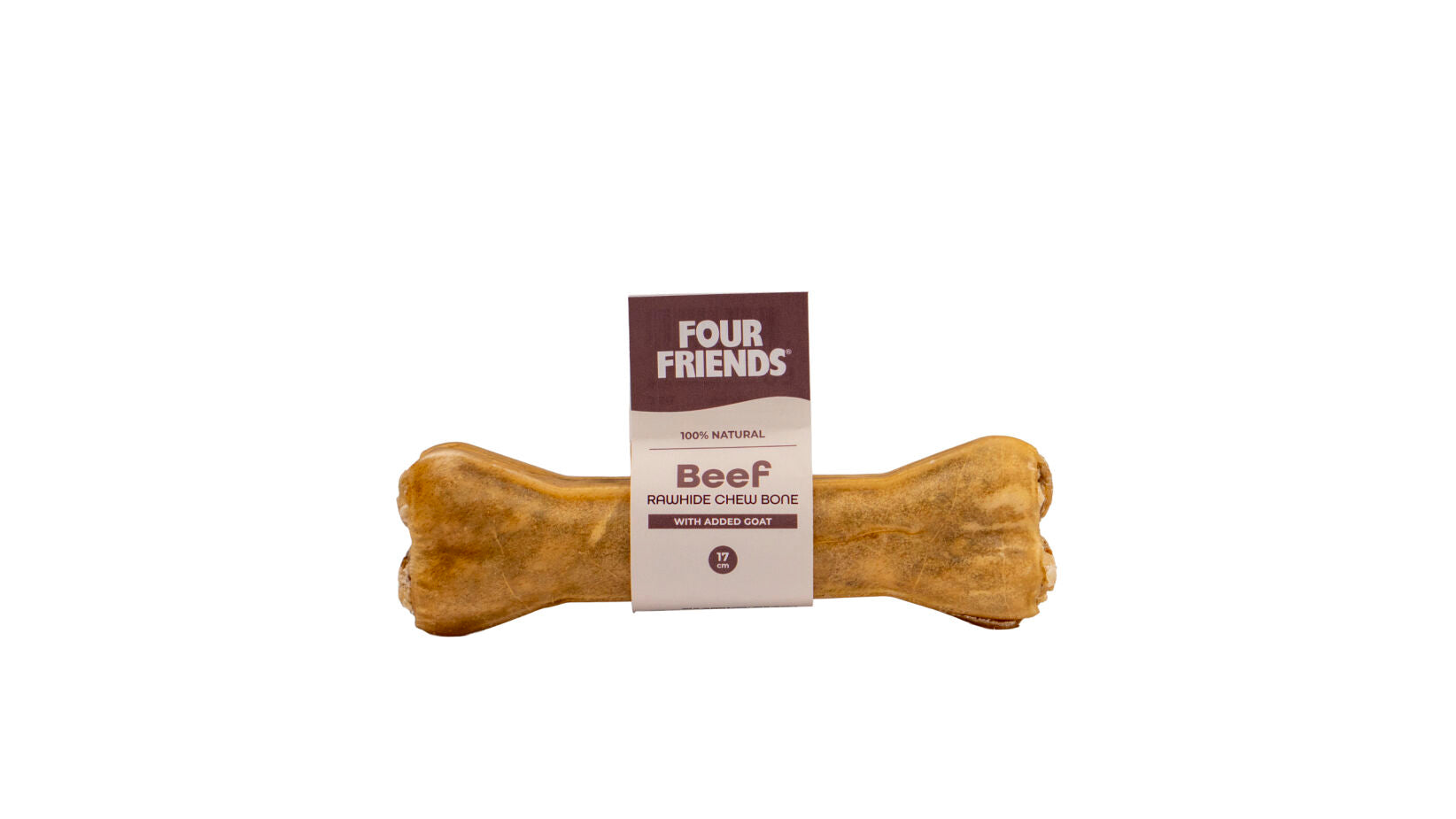 FourFriends Beef rawhide chew bone with goat