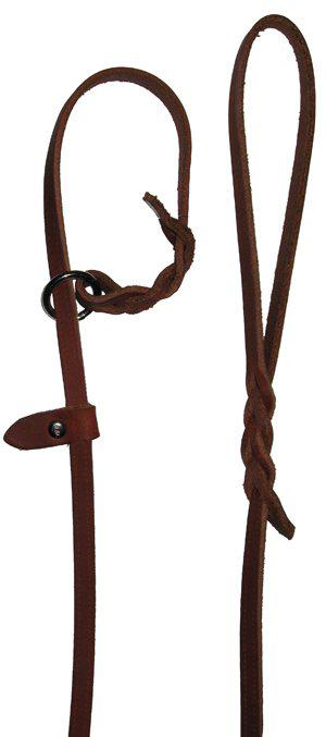 ALAC Utställningskoppel Läder Brun Ring+Stopp 10Mmx180Cm