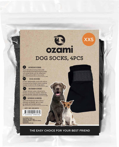 OZAMI Långdistanssocka För Hund 4St Xxs Svart