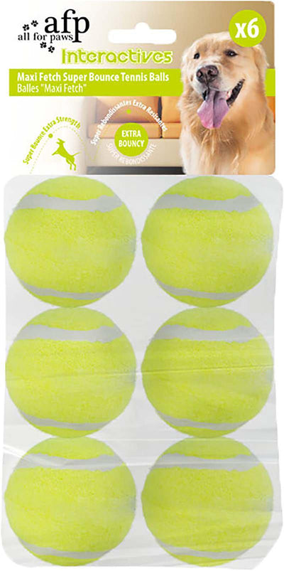 ALL FOR PAWS Hundleksak Hyper Fetch Super Bounce Tennisboll 6-Pack Ø6.5Cm