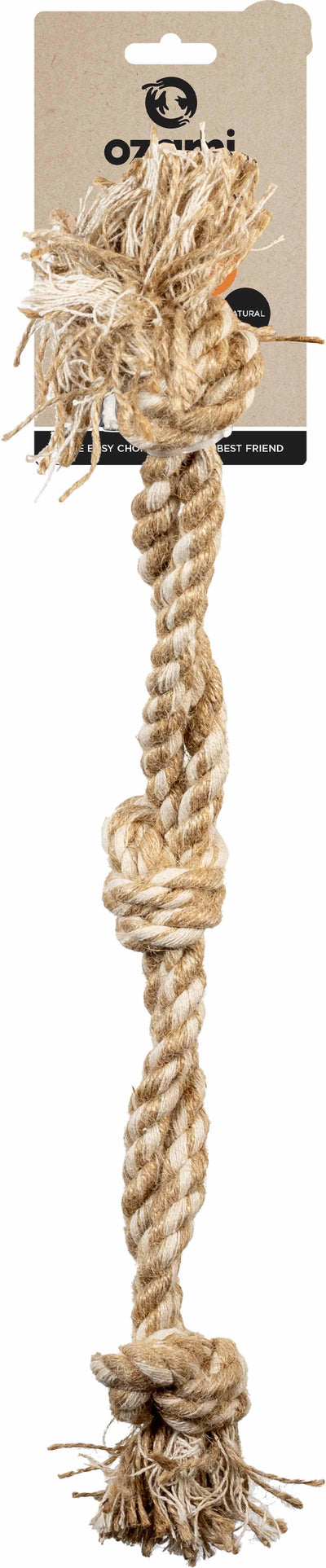 OZAMI Hundleksak Twisted 3 Knots Double Rope 46Cm