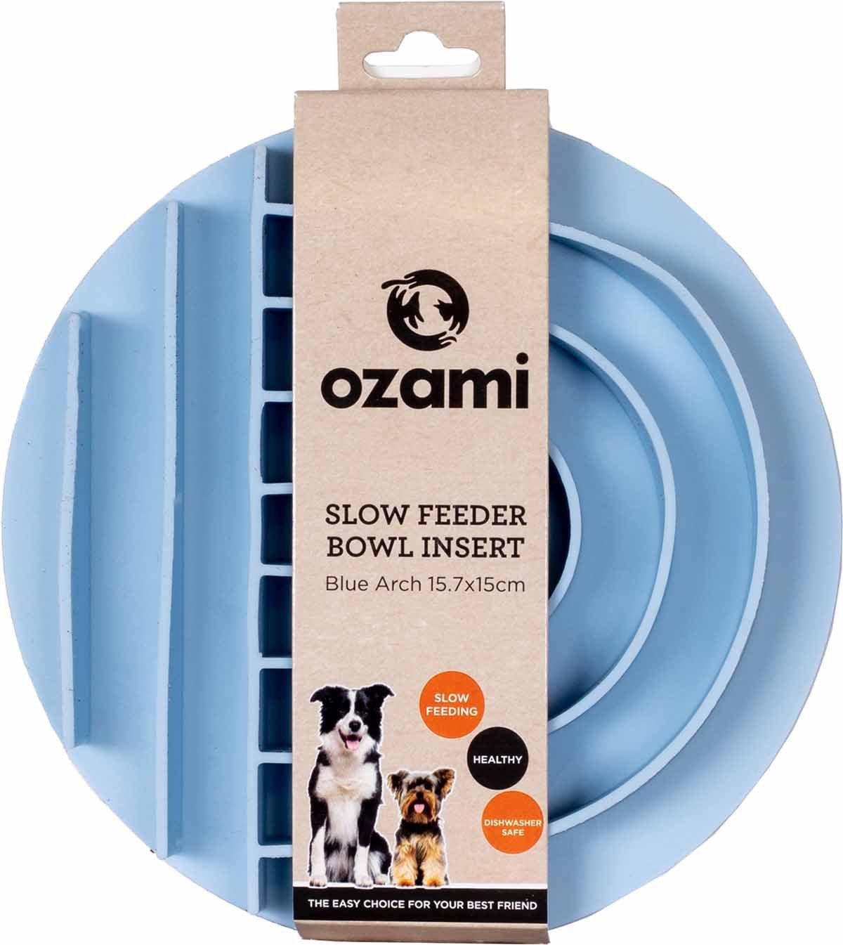 OZAMI Slow Feeder Bowl Insert Blue Arch - Handla på Gaston