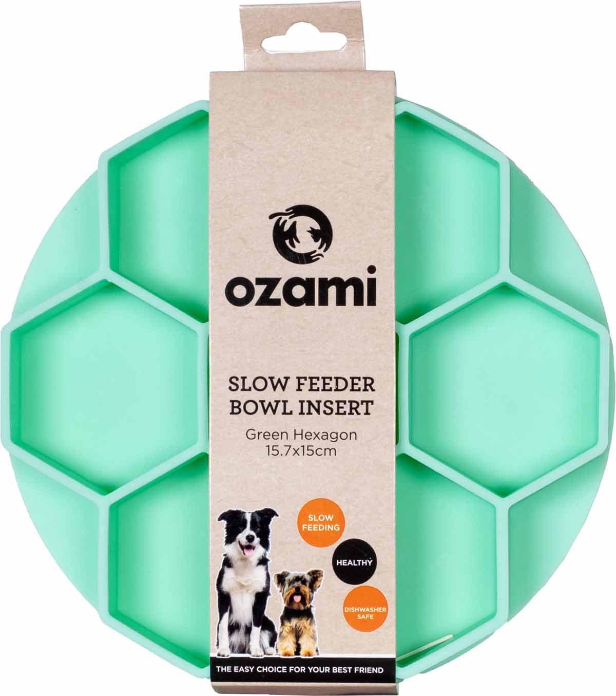 OZAMI Slow Feeder Bowl Insert Green Hexagon - Handla på Gaston