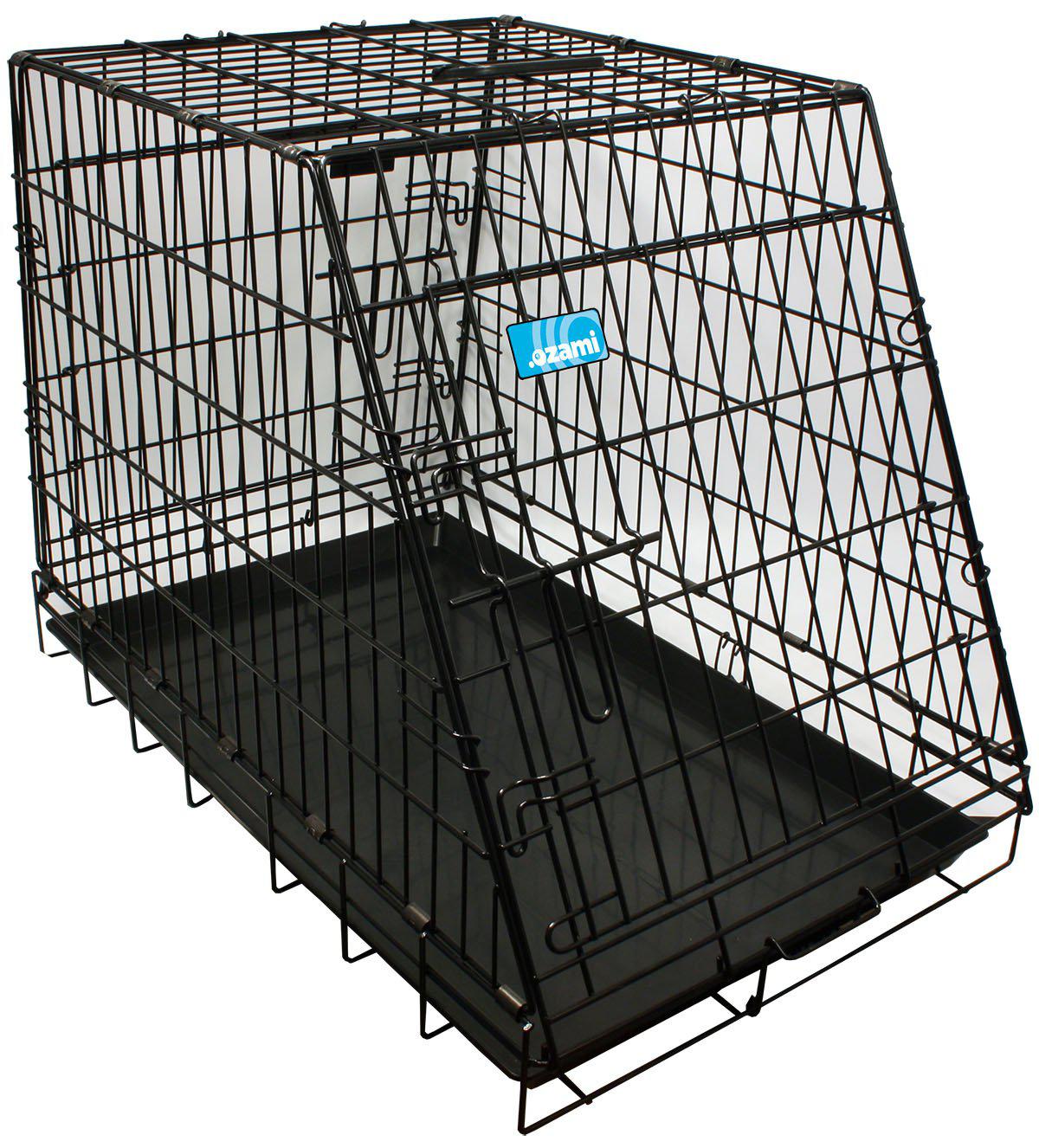 OZAMI Hundtransportbur Svart Lutande 78X49X57Cm
