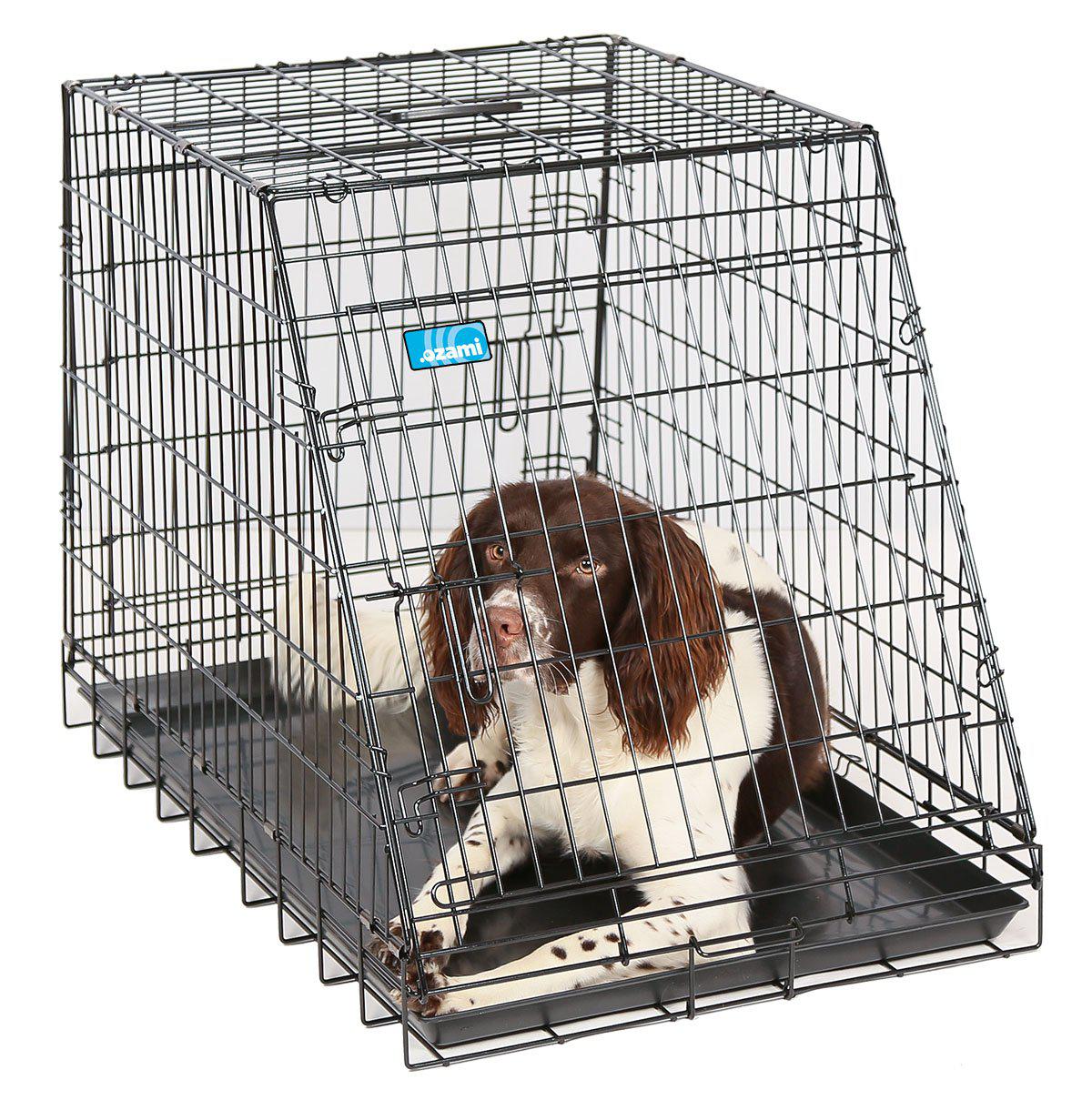 OZAMI Hundtransportbur Svart Lutande 93X57.5X65.5Cm