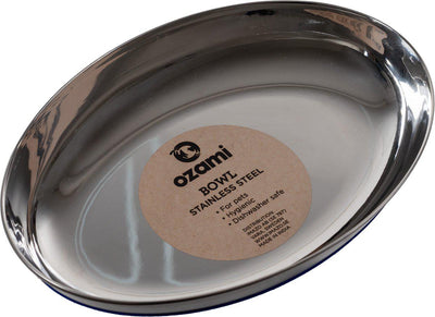 OZAMI Kattskål Rostfri Anti-Slip Oval Blå 300Ml