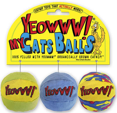 YEOWWWW YEOWWW CATNIP MY CATS BALLS 3ST 5CM