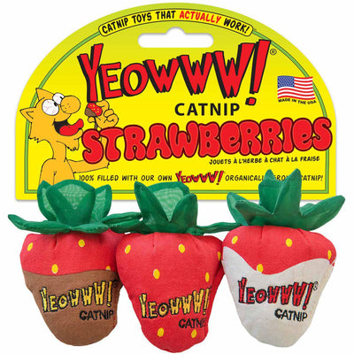 YEOWWWW Yeowww Catnip Jordgubbe Mix 3St