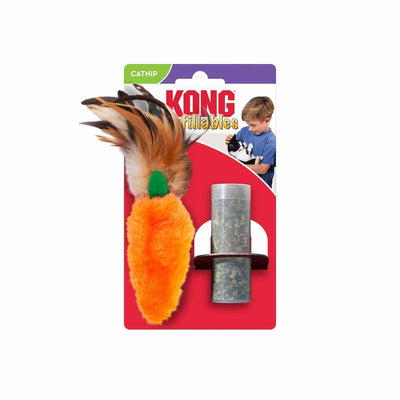 KONG Refillable Catnip Feather Top Carrot - Handla på Gaston