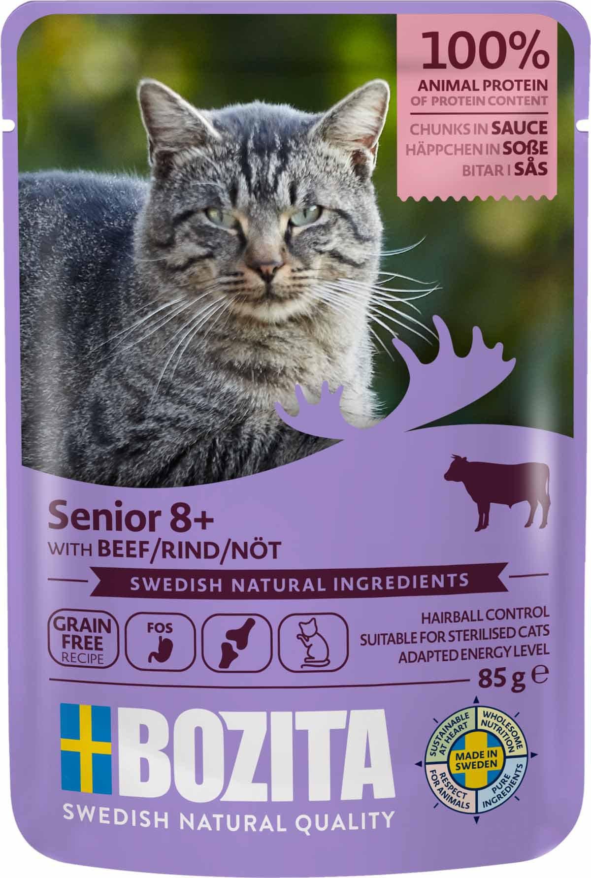 BOZITA BOZITA FELINE SENIOR 8+ NÖTKÖTT I SÅS 85G