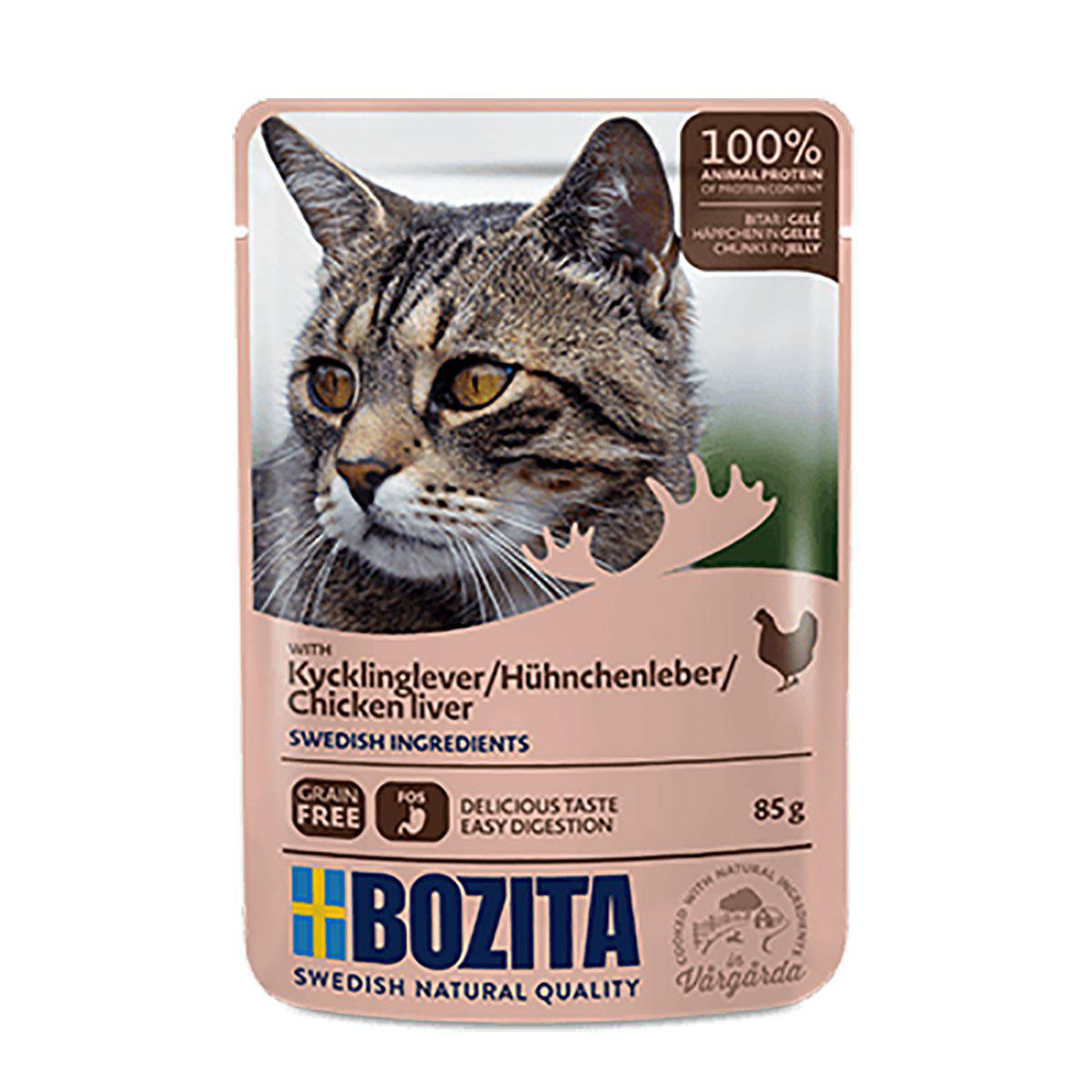 BOZITA BOZITA FELINE KYCKLINGLEVER I GELÉ POUCH 85GR