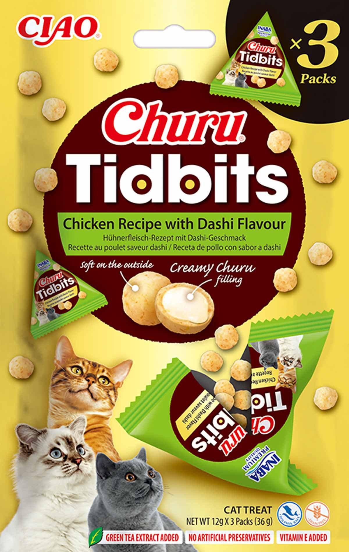 CHURU Cat Tidbits Chicken With Dashi 3St