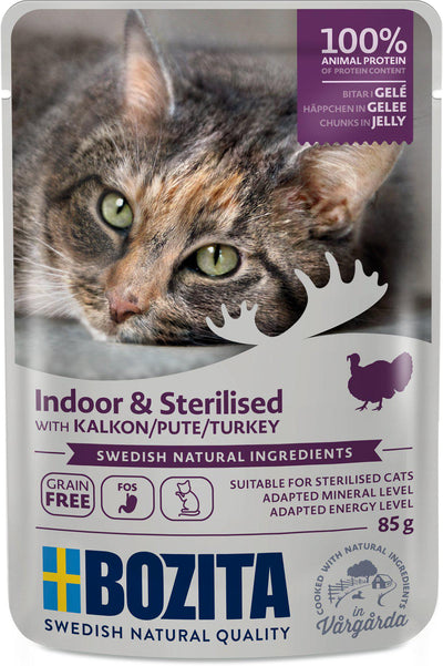 Bozita Feline Indoor & Sterilised Kalkon i Gelé