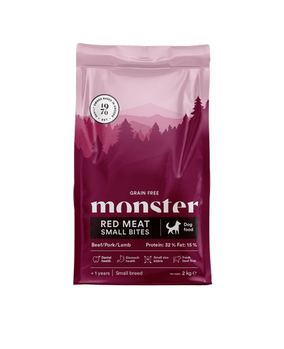 Monster Dog GF Adult Red Meat Small Bites - Handla på Gaston