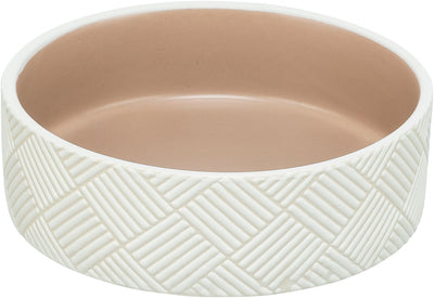 TRiXiE Keramisk skål med mönster, vit/beige