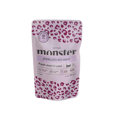 Monster Cat Pouches Sterilized Red Meat