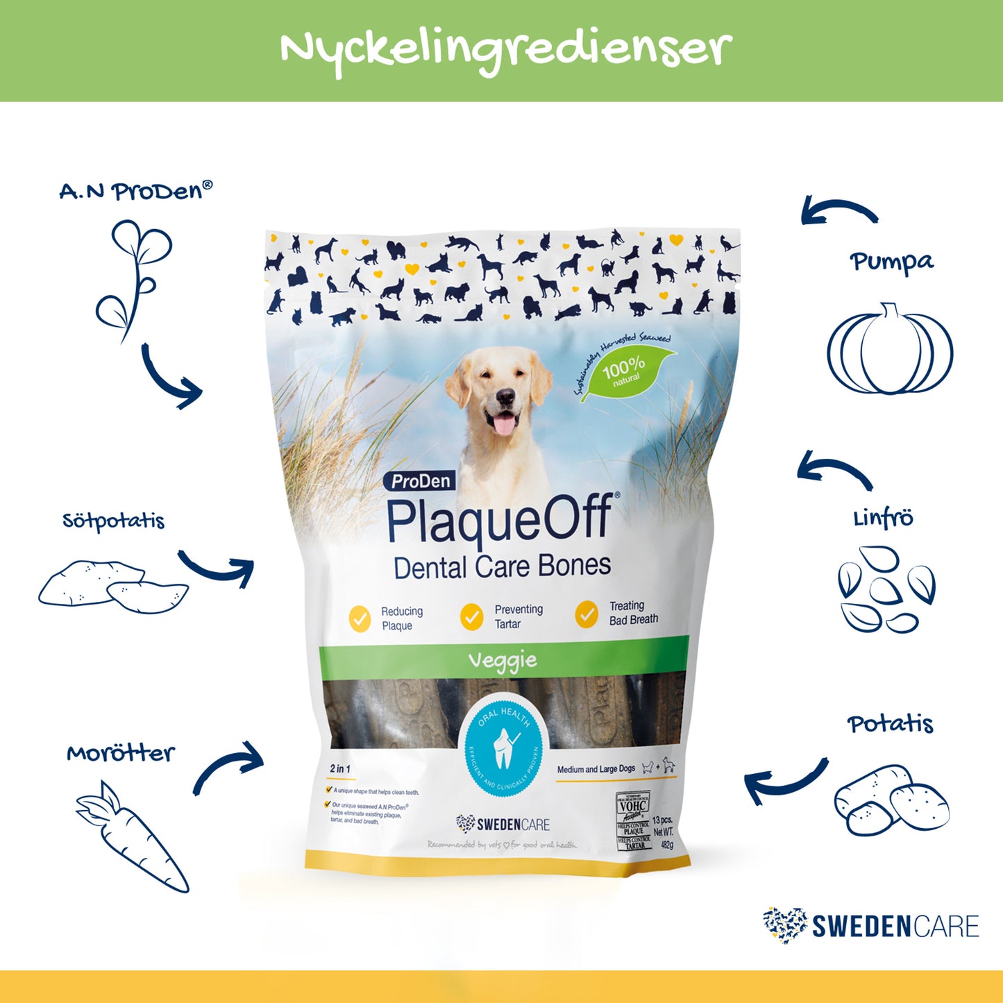 ProDen PlaqueOff® Dental Care Bones Veggie