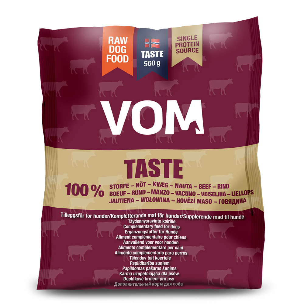 Fryst hel-/tilläggsfoder endast på nötprodukter.