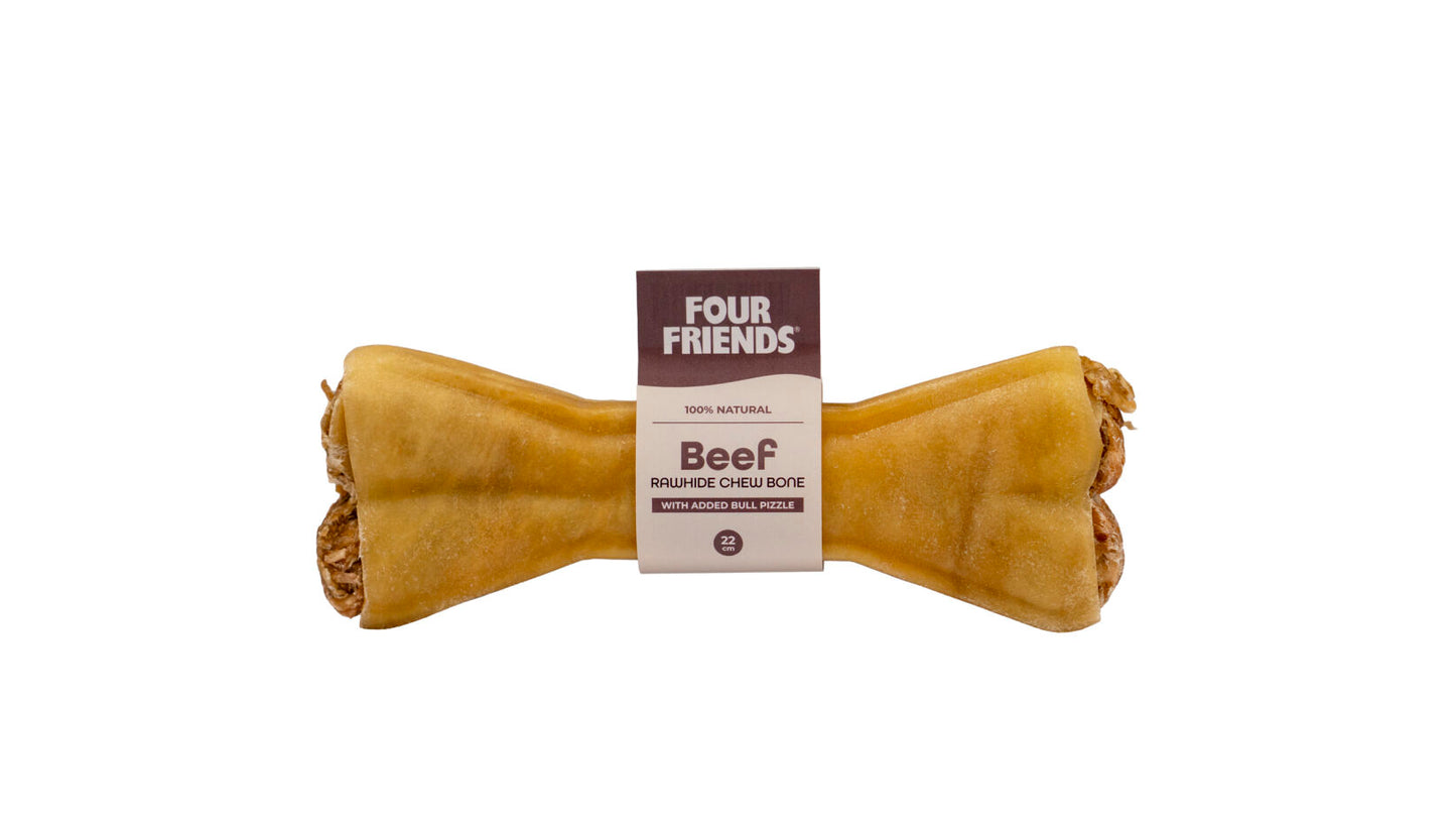 FourFriends Beef rawhide chew bone with bull pizzle