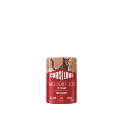 Carnilove Cat Pouch Gravy rich in Wild Boar enriched with Chamomile - Handla på Gaston