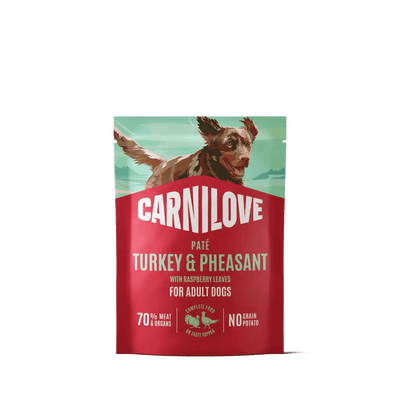 Carnilove Dog Pouch Paté Turkey & Pheasant with Raspberry Leaves - Handla på Gaston
