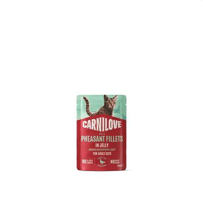 Carnilove Cat Pouch Jelly rich in Pheasant enriched with Raspberry Leaves - Handla på Gaston