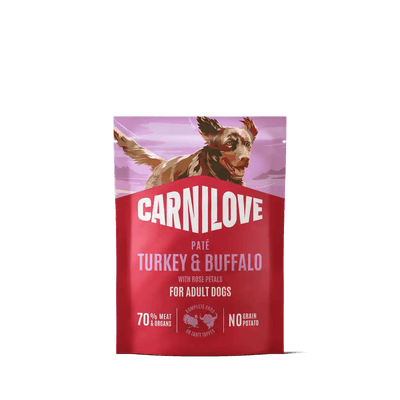 Carnilove Dog Pouch Paté Turkey & Buffalo with Rose Petals - Handla på Gaston