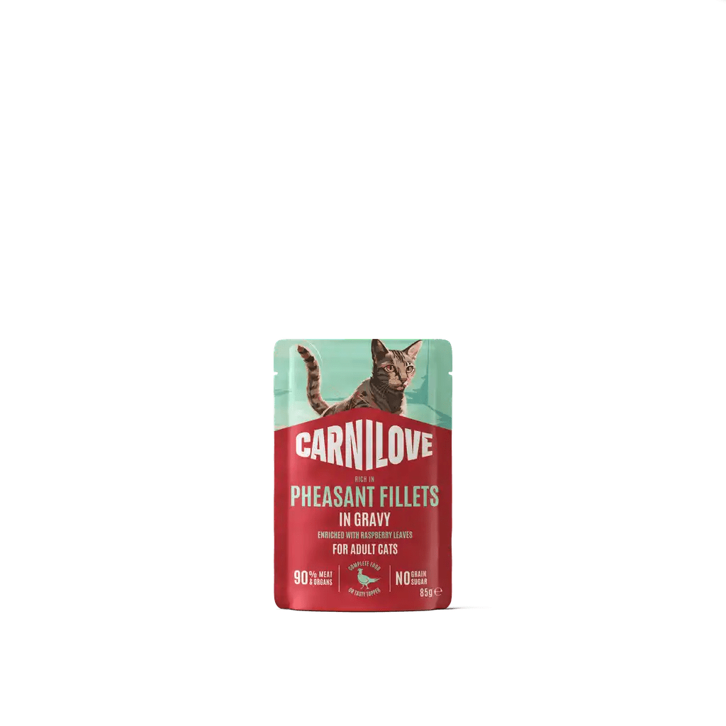 Carnilove Cat Pouch Gravy rich in Pheasant enriched with Raspberry Leaves - Handla på Gaston