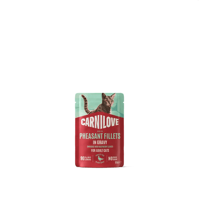 Carnilove Cat Pouch Gravy rich in Pheasant enriched with Raspberry Leaves - Handla på Gaston