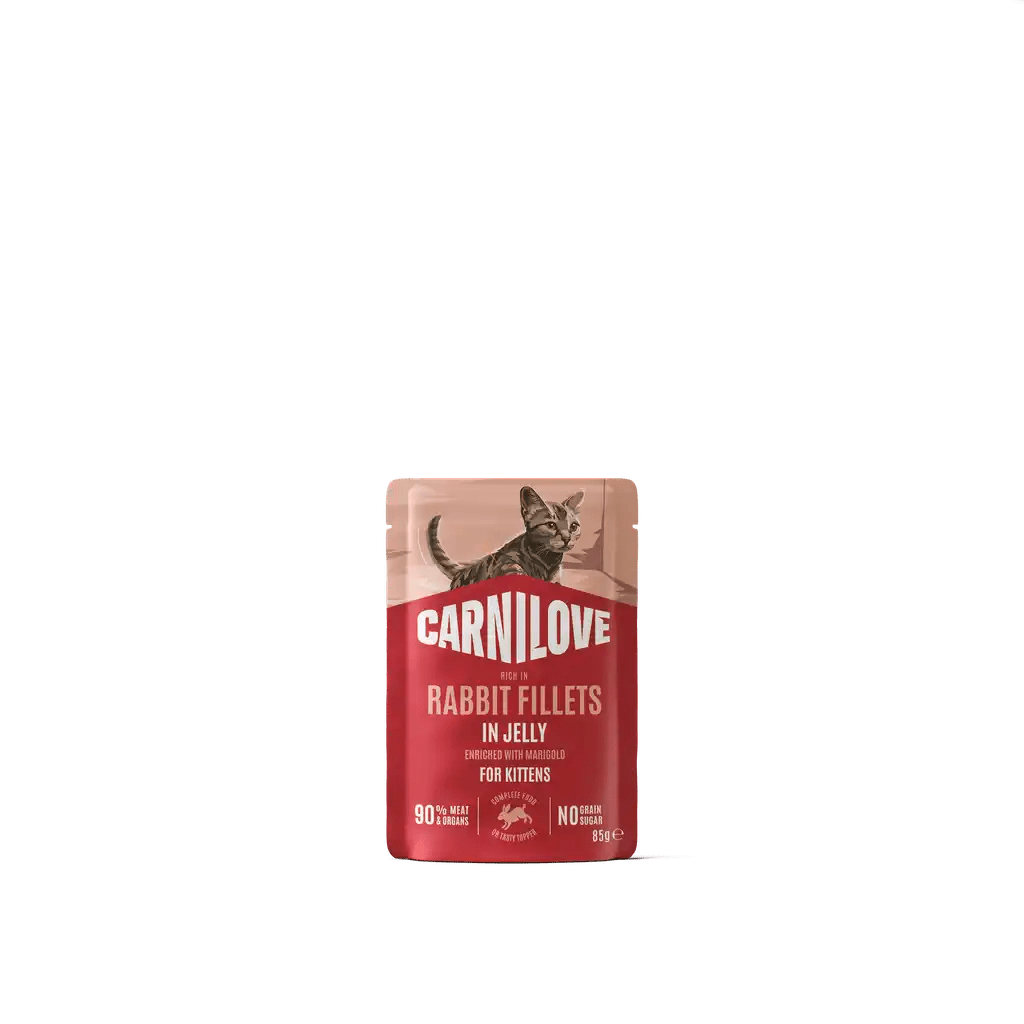 Carnilove Cat Pouch Jelly rich in Rabbit enriched with Marigold for Kittens - Handla på Gaston